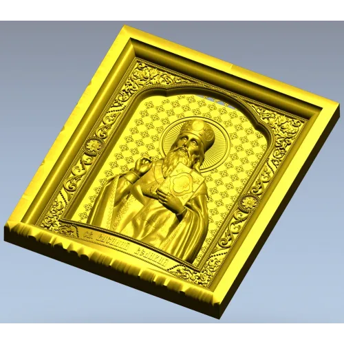 Saint Basil the Great - high relief icon panel STL for CNC