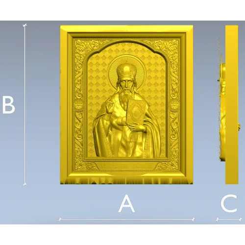 Saint Basil the Great - high relief icon panel STL for CNC