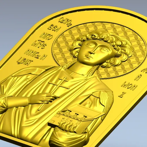 Икона Пантелеймона Целителя - 3D модель STL для ЧПУ