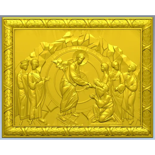 Anastasis - Resurrection Icon Relief (STL)