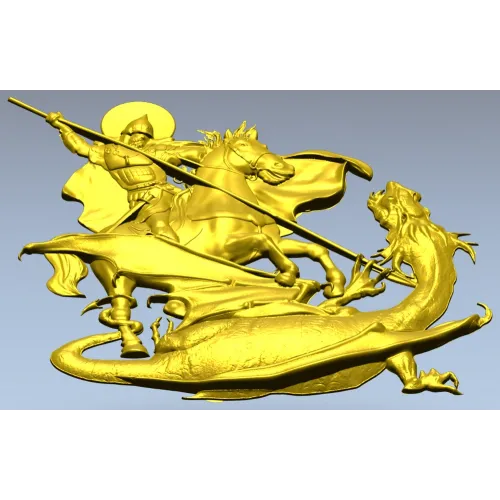Saint George Slaying the Dragon - STL Relief for CNC