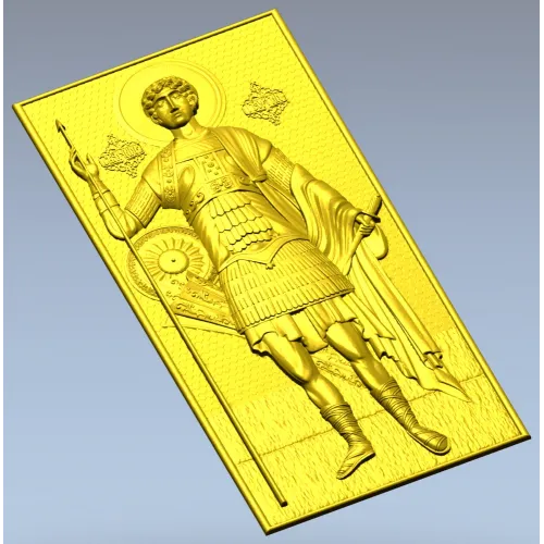 Saint George the Victorious - STL 3D model relief panel for CNC