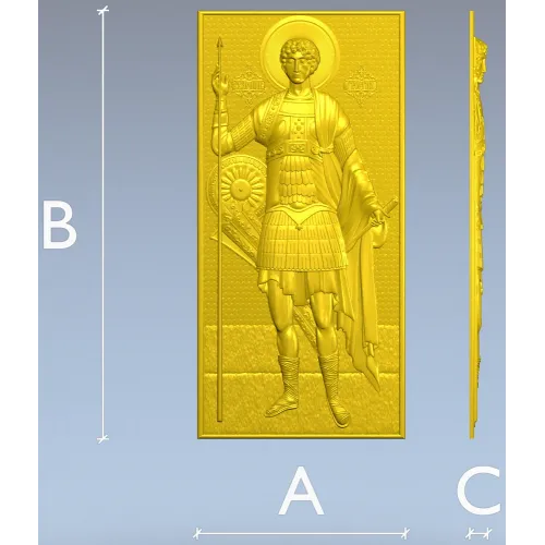 Saint George the Victorious - STL 3D model relief panel for CNC