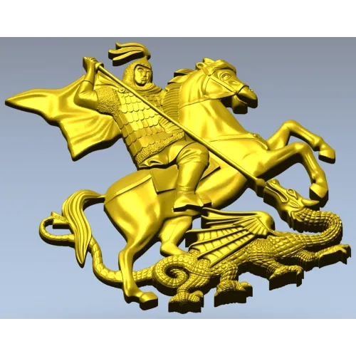 Георгий Победоносец - рельефная 3D модель STL для ЧПУ