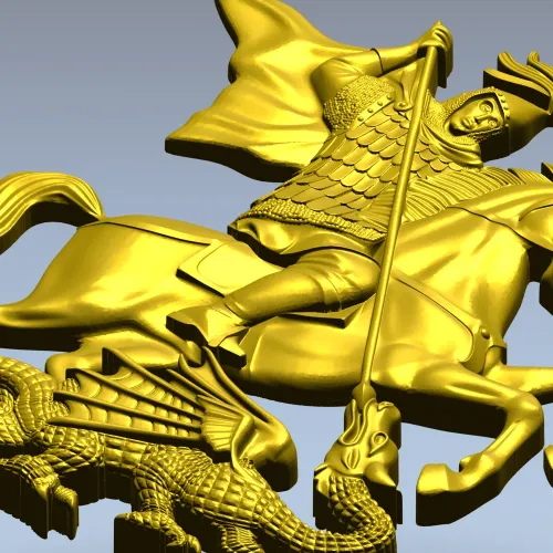 Георгий Победоносец - рельефная 3D модель STL для ЧПУ