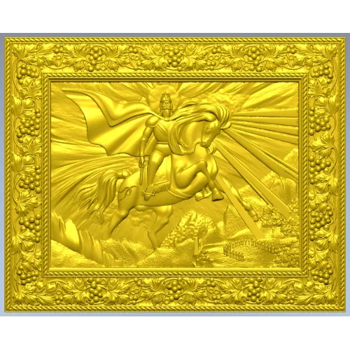 Saint George the Victorious - high-relief STL panel for CNC