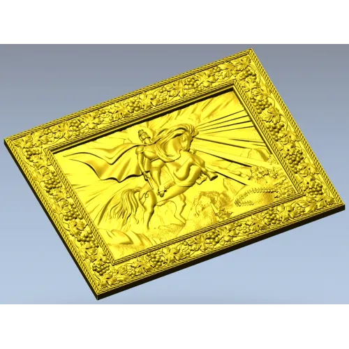 Saint George the Victorious - high-relief STL panel for CNC