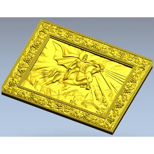 Saint George the Victorious - high-relief STL panel for CNC