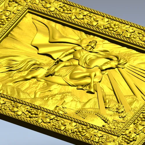 Saint George the Victorious - high-relief STL panel for CNC