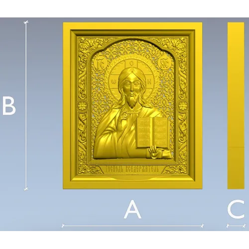 Christ Pantocrator - high-relief STL model for CNC