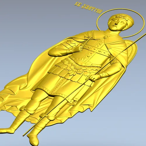 Святой Дмитрий Солунский - рельефная 3D модель STL для ЧПУ