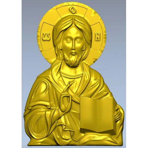 Christ Pantocrator high-relief STL for CNC