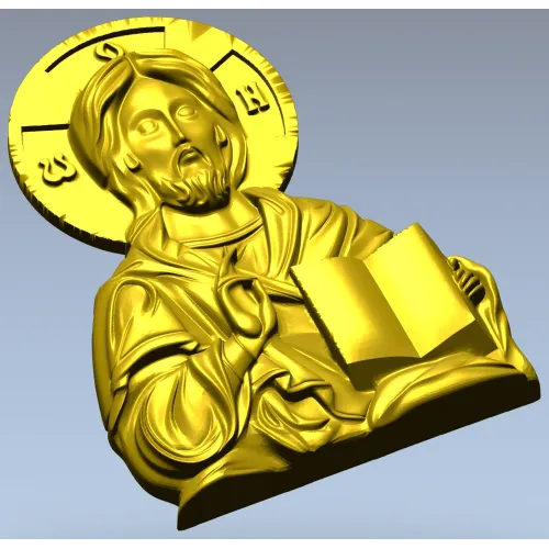 Christ Pantocrator high-relief STL for CNC