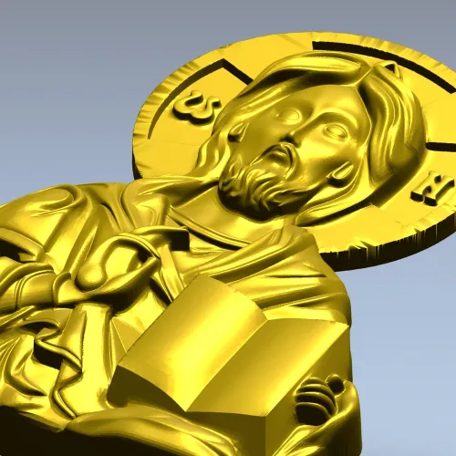 Christ Pantocrator high-relief STL for CNC