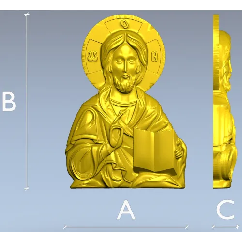 Christ Pantocrator high-relief STL for CNC
