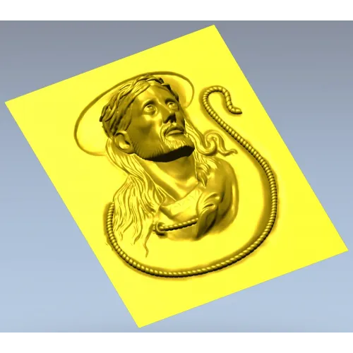 Jesus Christ high-relief STL panel for CNC milling