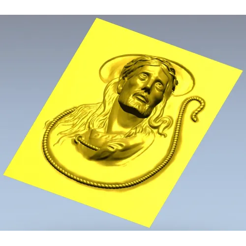 Jesus Christ high-relief STL panel for CNC milling