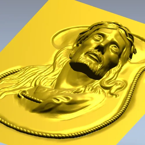 Jesus Christ high-relief STL panel for CNC milling