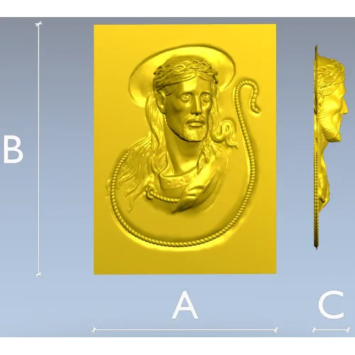 Jesus Christ high-relief STL panel for CNC milling