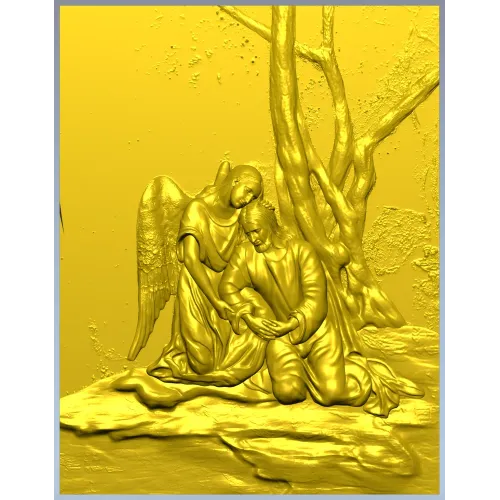 Christ in Gethsemane - high-relief 3D STL model for CNC