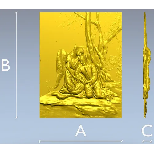 Christ in Gethsemane - high-relief 3D STL model for CNC