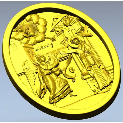 Annunciation Oval Medallion STL for CNC Relief