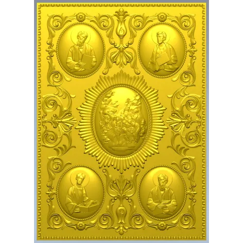 Orthodox Icon Relief Panel STL for CNC