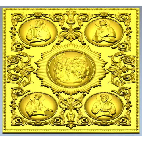 Orthodox Icon Relief Panel STL for CNC