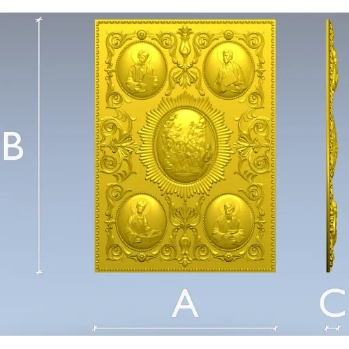 Orthodox Icon Relief Panel STL for CNC