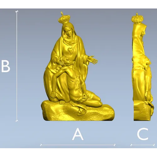 Пьета - скорбящая Богоматерь в формате STL для ЧПУ