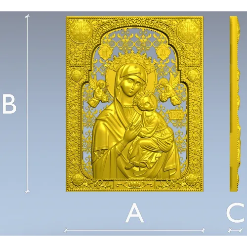 Our Lady of Perpetual Help - STL 3D Icon for CNC