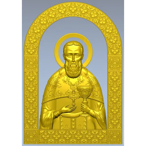 Saint John of Kronstadt - high-relief STL icon for CNC