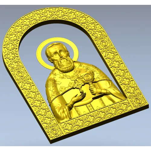 Saint John of Kronstadt - high-relief STL icon for CNC