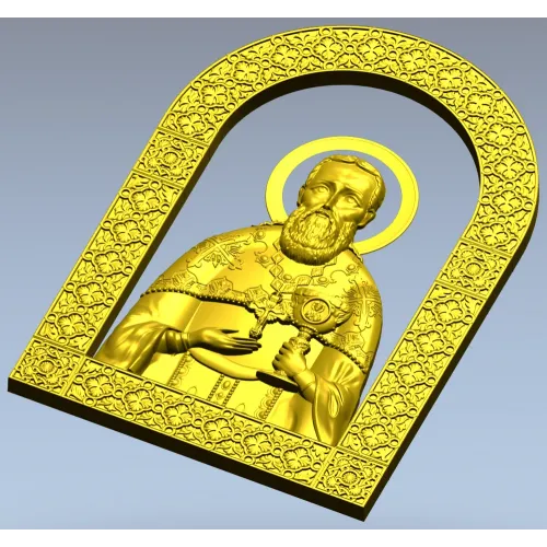 Saint John of Kronstadt - high-relief STL icon for CNC