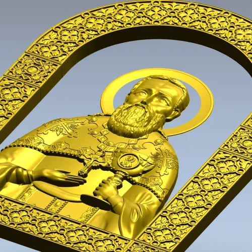Saint John of Kronstadt - high-relief STL icon for CNC
