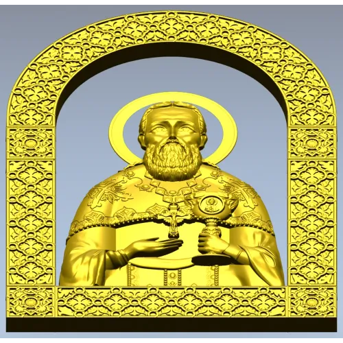 Saint John of Kronstadt - high-relief STL icon for CNC