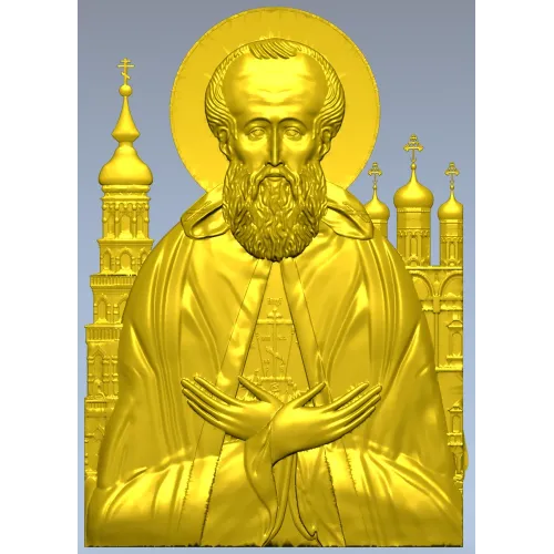 Икона Иосифа Волоцкого - 3D модель (STL) для ЧПУ
