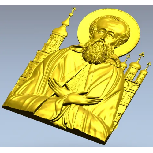 Икона Иосифа Волоцкого - 3D модель (STL) для ЧПУ
