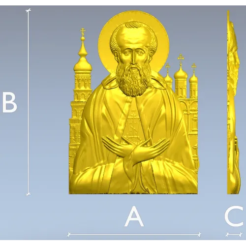 Икона Иосифа Волоцкого - 3D модель (STL) для ЧПУ