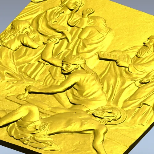 Казнь Иисуса Христа - рельефная 3D модель STL для ЧПУ
