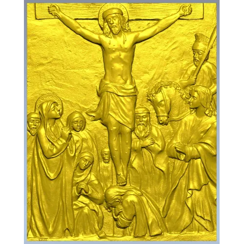 Crucifixion bas-relief STL for CNC milling
