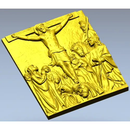 Crucifixion bas-relief STL for CNC milling