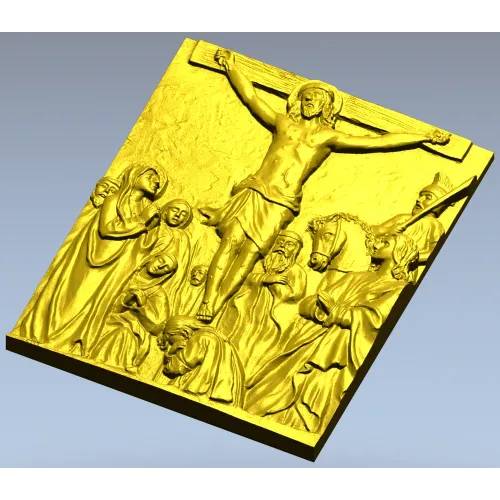 Crucifixion bas-relief STL for CNC milling