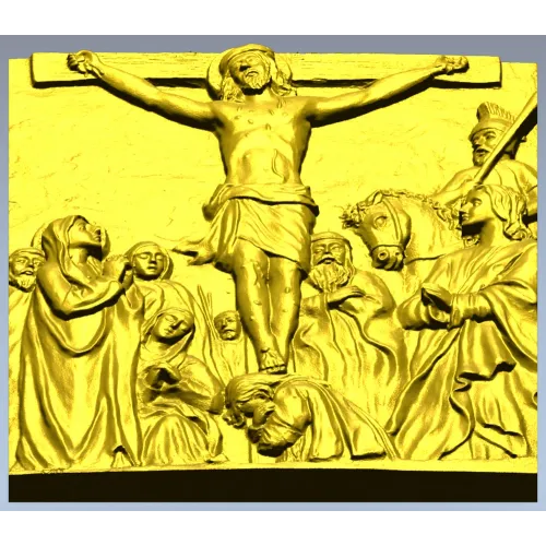 Crucifixion bas-relief STL for CNC milling