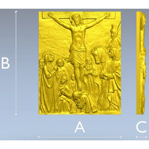 Crucifixion bas-relief STL for CNC milling