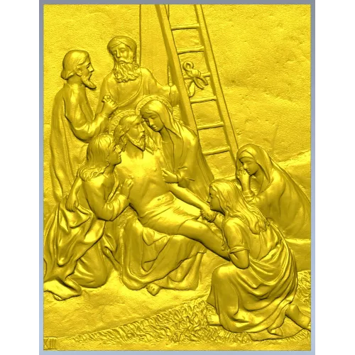 Descent from the Cross - relief panel STL for CNC