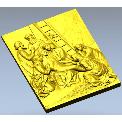 Descent from the Cross - relief panel STL for CNC