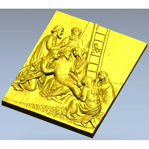 Descent from the Cross - relief panel STL for CNC