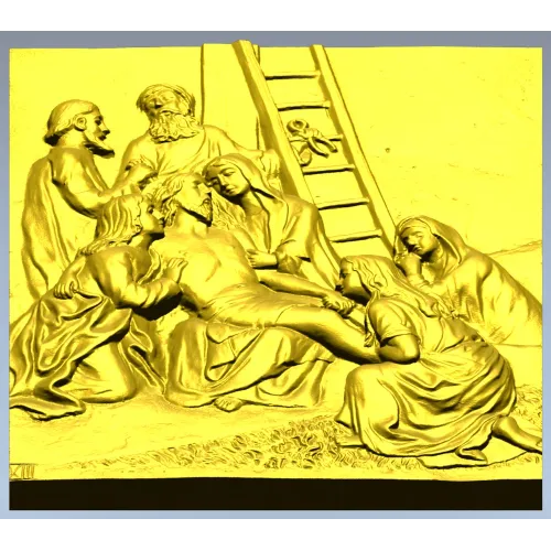 Descent from the Cross - relief panel STL for CNC