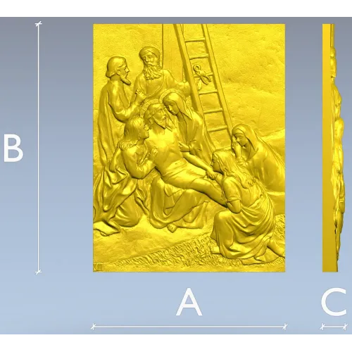 Descent from the Cross - relief panel STL for CNC